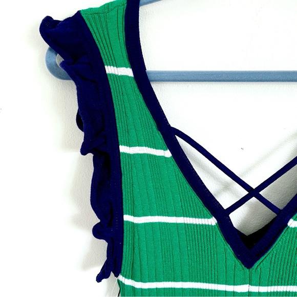 Anthropologie Daily Practice Sweater Midi Dress In Green Stripe Size S NWT - Picture 12 of 13